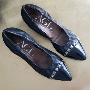 AGL studded pointy toe heels